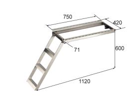 ESCALERA EXTRAÍBLE CINCADA SIN PLATAFORMA 3 PELDAÑOS 750MM TAKLER TAKPFS2006